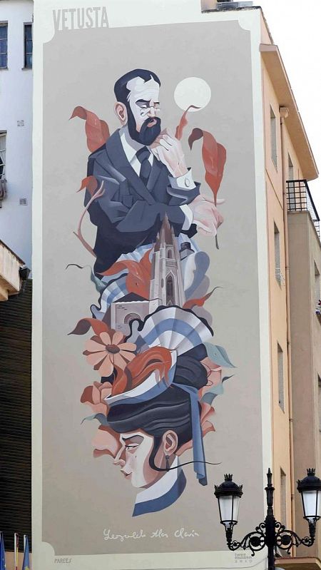 Mural dedicado a Leopoldo Alas 'Clarín' en Oviedo