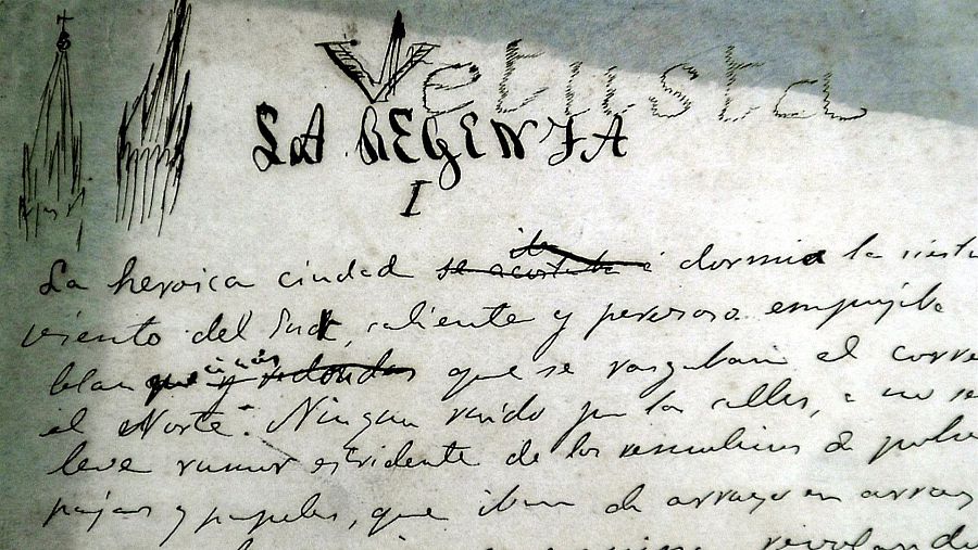 Manuscrito con la primera página de 'La Regenta'