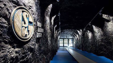 El túnel de vestuarios del Veltins-Arena