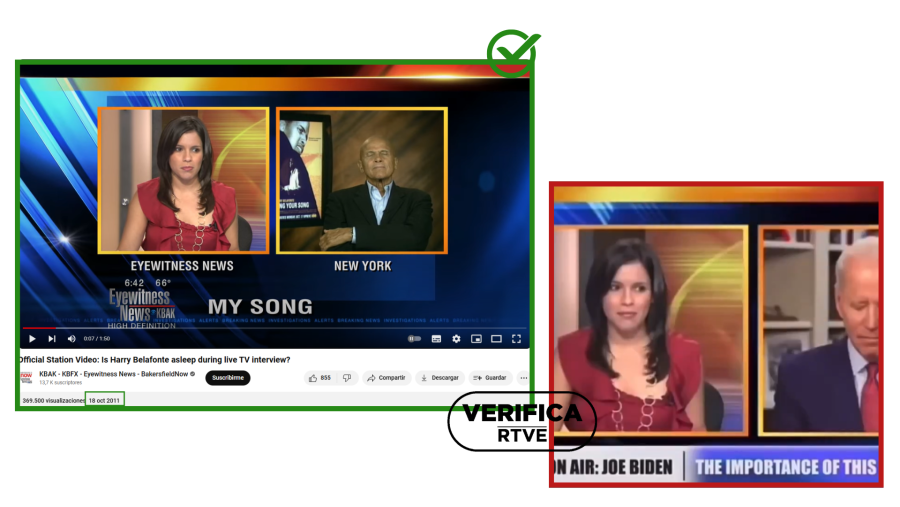 Composición grabación original del canal KBAK y vídeo manipulado que circula por redes sociales