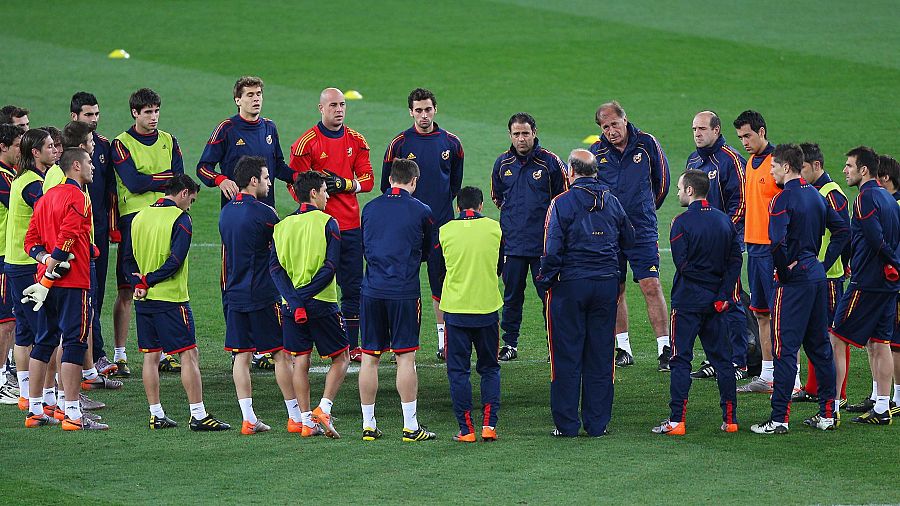 Mundial 2010: La Selección Española durante un entrenamiento