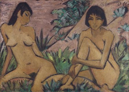 'Dos mujeres en un paisaje', hacia 1926, Otto Mueller