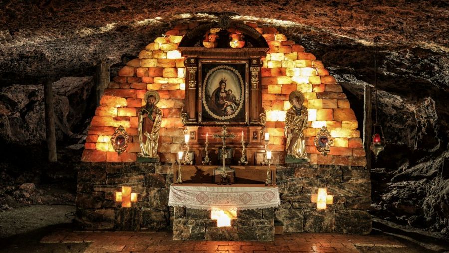 Capilla de Santa Bárbara en la mina de sal de Altaussee.