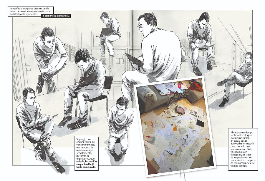 Páginas de 'Fuerza. Notas desde un centro de rehabilitación'