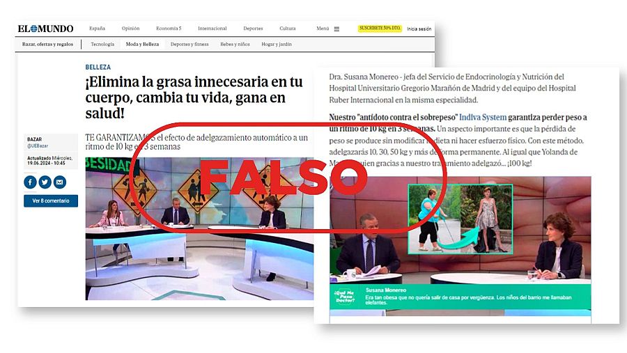 Apariencia de la página web fraudulenta que anuncia este falso remedio para eliminar la grasa del cuerpo