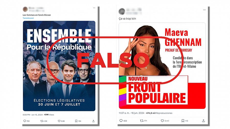 Mensajes de redes que comparten imágenes como si fueran carteles oficiales de la campaña electoral