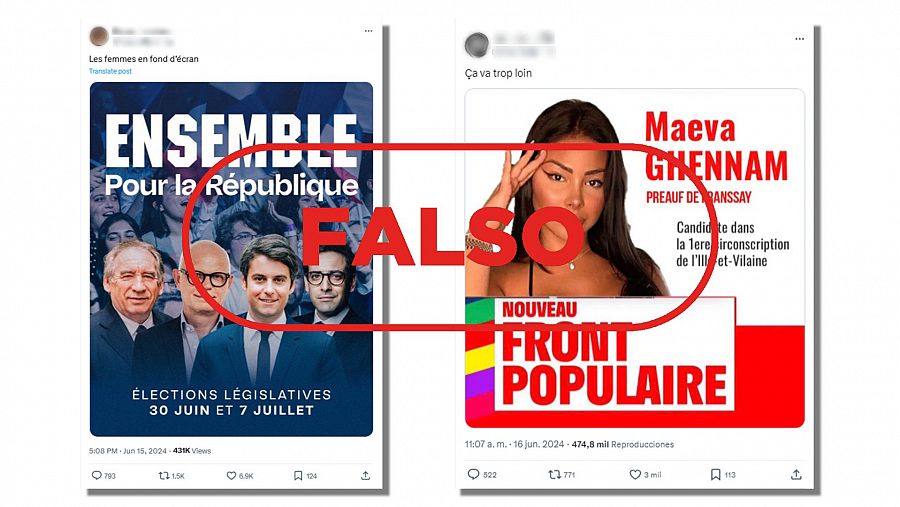 Mensajes de redes que comparten imágenes como si fueran carteles oficiales de la campaña electoral