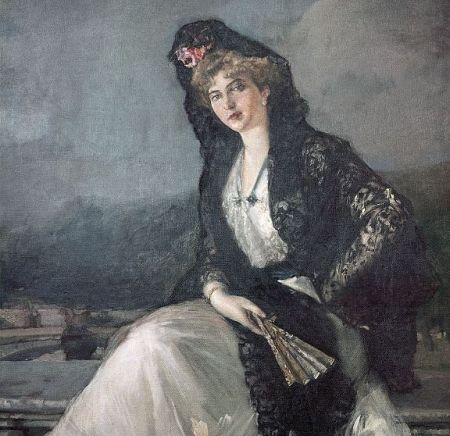 Retrato de la reina Victoria Eugenia de Battemberg con mantilla, 1907, Sorolla