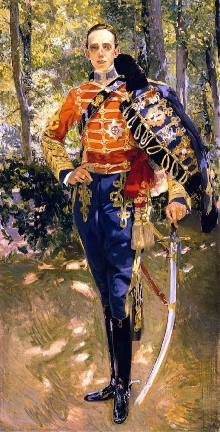 Retrato del rey Alfonso XIII con uniforme de húsares, 1907, Sorolla