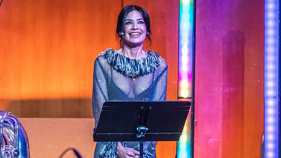 Ares Teixidó en su monólogo titulado 'Conquista del amor' en el concierto 