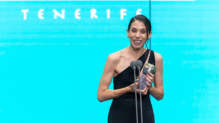 Natalia Huarte ha sido galardonada este lunes con el Max a mejor actriz por 'Psicosis 4.48' (EFE/Miguel Barreto)