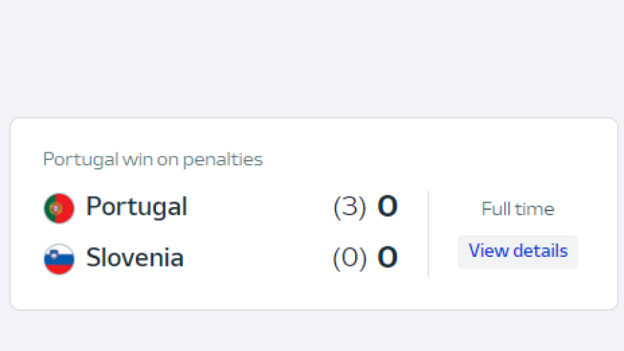Resultado Portugal - Eslovenia