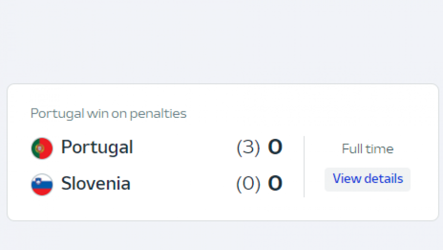 Resultado Portugal - Eslovenia
