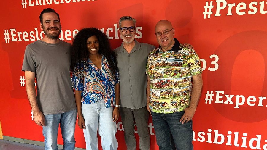 Raúl García, René Marco y Yelena Lafargue, junto a Arturo Martín
