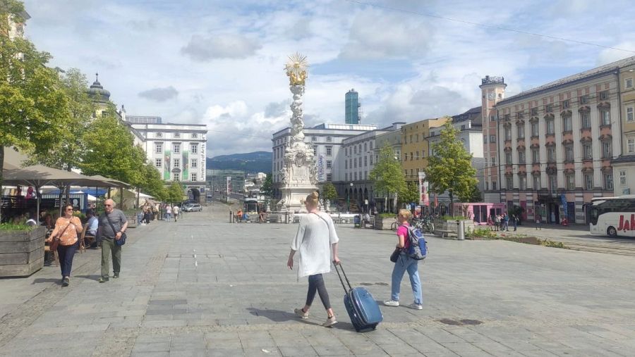 Hauptplatz, la plaza mayor de Linz.