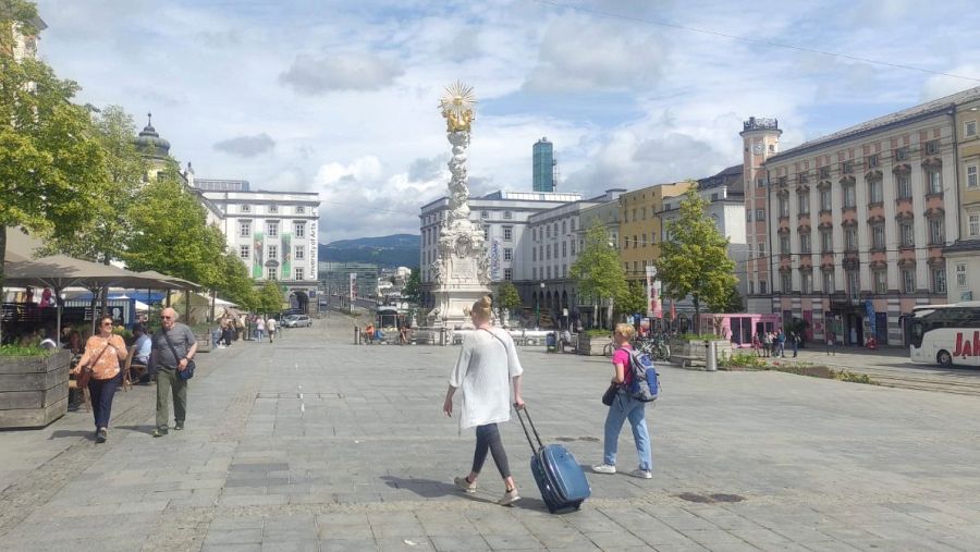 Hauptplatz, la plaza mayor de Linz.