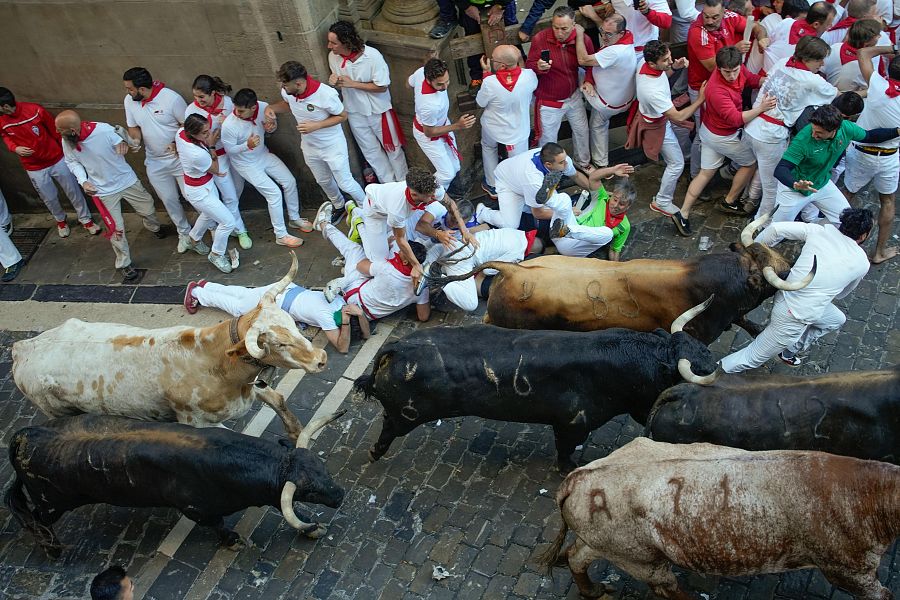 Mejores imágenes del primer encierro de San Fermín 2024