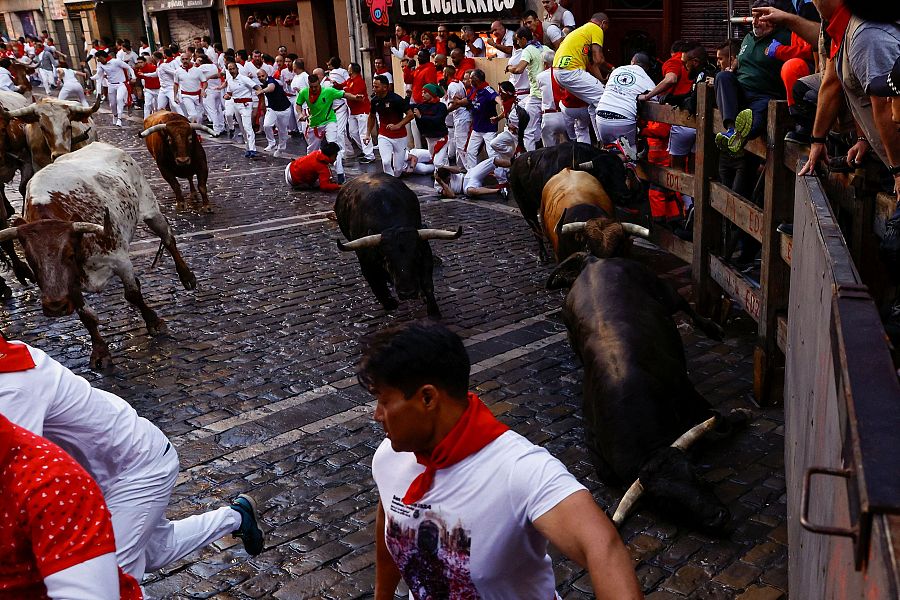 Mejores imágenes del primer encierro de San Fermín 2024