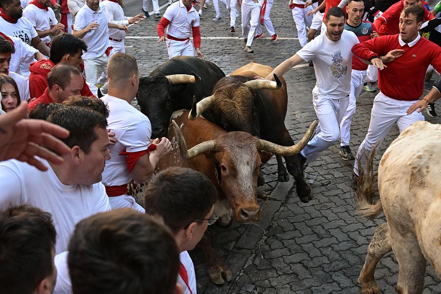 Mejores imágenes del primer encierro de San Fermín 2024