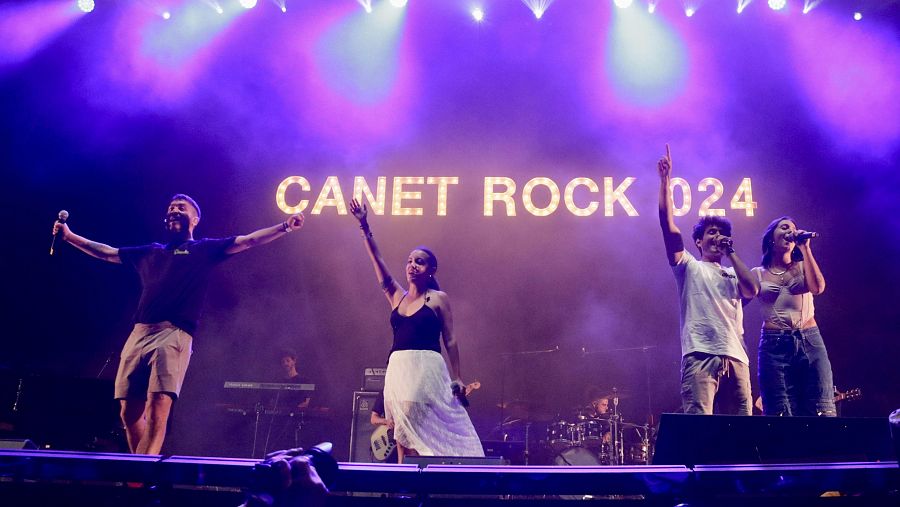 Actuació conjunta de Ginestà, Miki Núñez i Suu al Canet Rock 2024