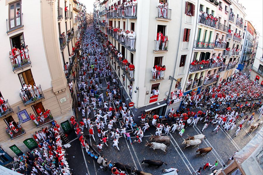 Mejores imágenes del primer encierro de San Fermín 2024