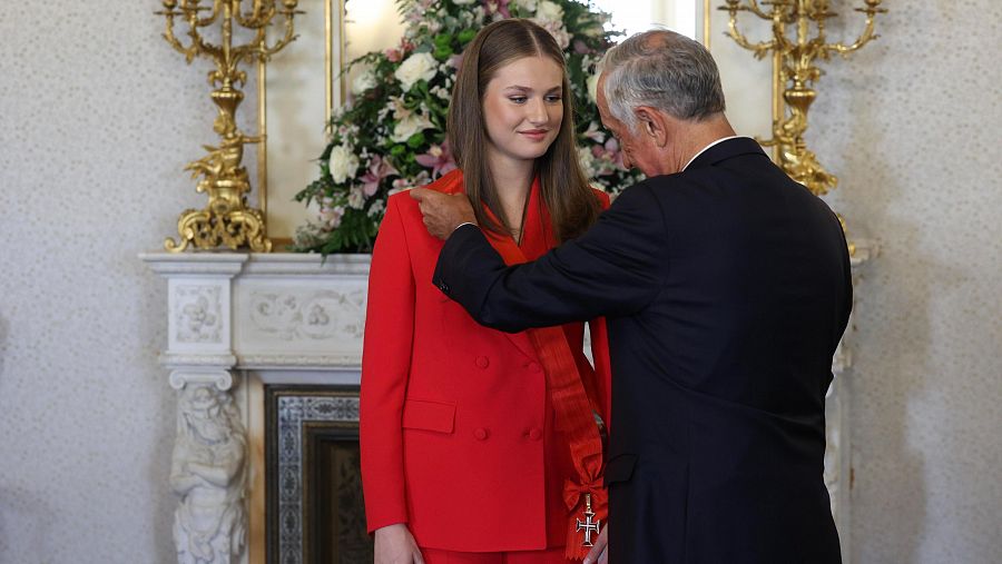 Leonor es condecorada con la Gran Cruz de la Orden de Cristo por el presidente de Portugal