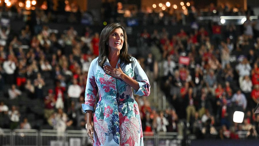 La exprecandidata republicana Nikki Haley en la Convención Nacional Republicana