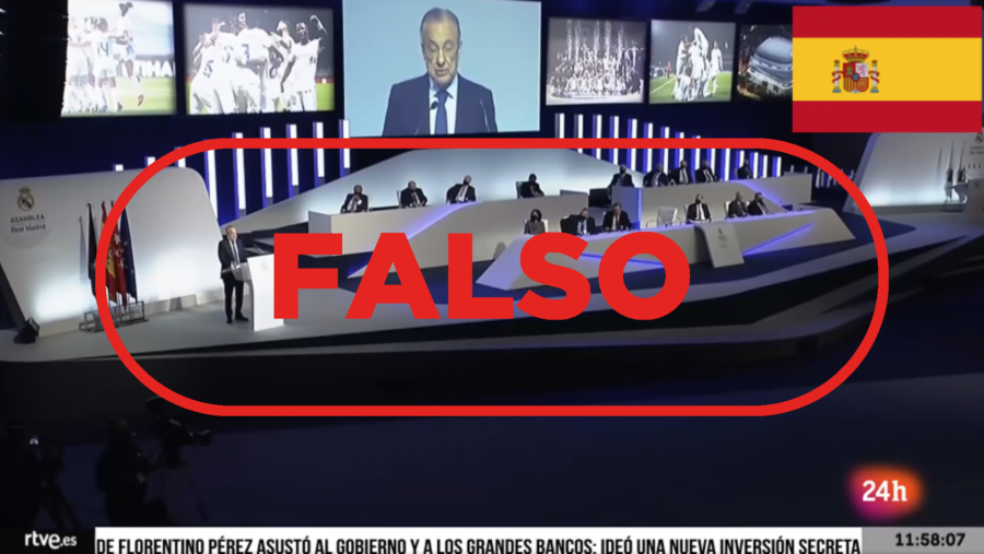 Vídeo manipulado difundido en Facebook donde suplantan la identidad del presidente del Real Madrid, Florentino Pérez