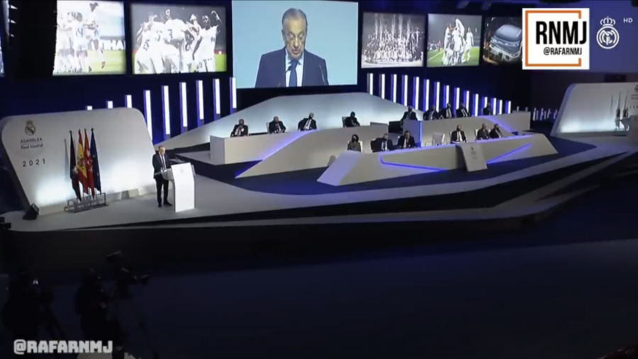 Vídeo original de un discurso de 2021 del presidente del Real Madrid, Florentino Pérez