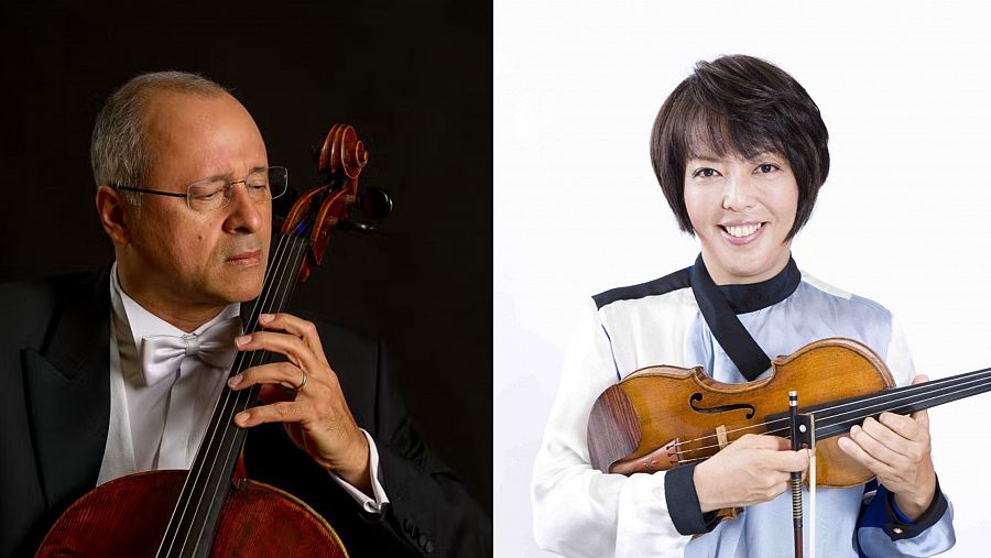 Yuzuko Horigome (violín), Antônio Meneses (cello)
