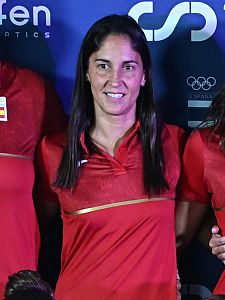 Pili Peña, jugadora de la selección española de waterpolo