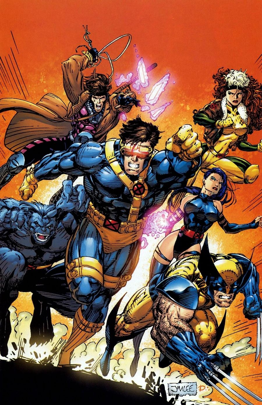 Los X-Men dibujados por Jim Lee