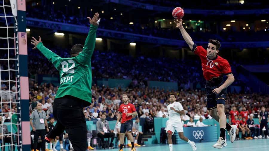 El equipo español de balonmano durante los Juegos Olimpico de Paris 2024