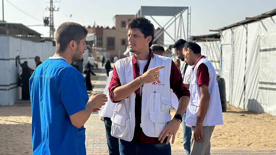 Paulo Milanesio en una zona humanitaria dentro de la Franja de Gaza