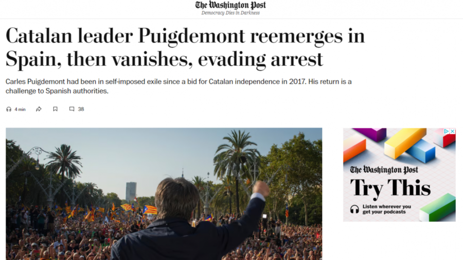 La prensa internacional se hace eco del regreso de Puigdemont