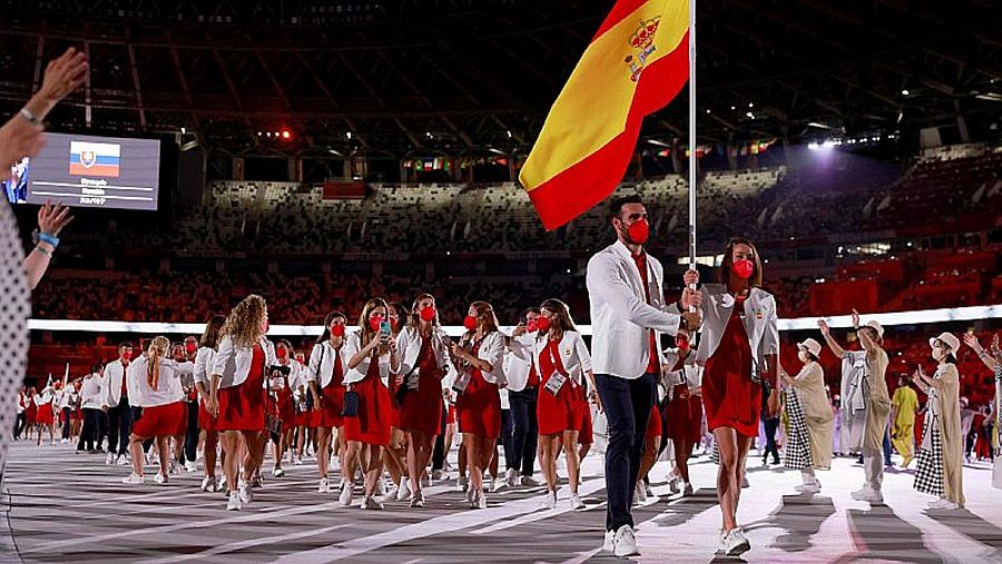 Saúl Craviotto i Mireia Belmonte van ser els abanderats d'Espanya a Tòquio 2020.