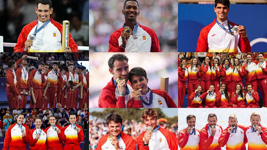 Algunos de los medallistas españoles en París 2024.