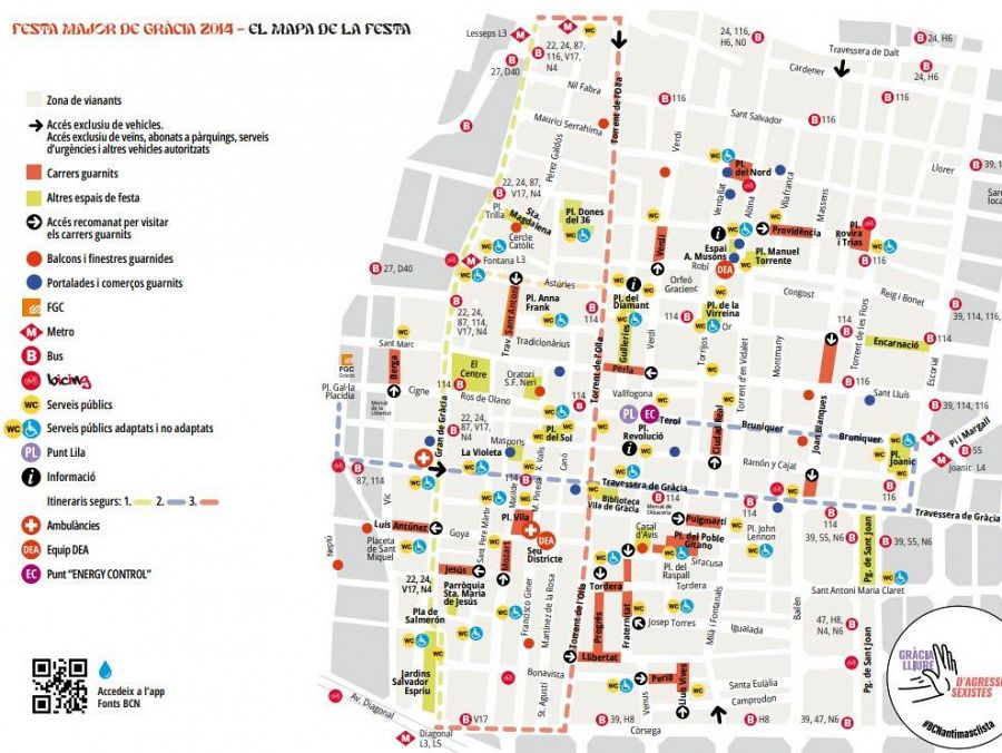 Mapa de la Festa Major de Gràcia 2024