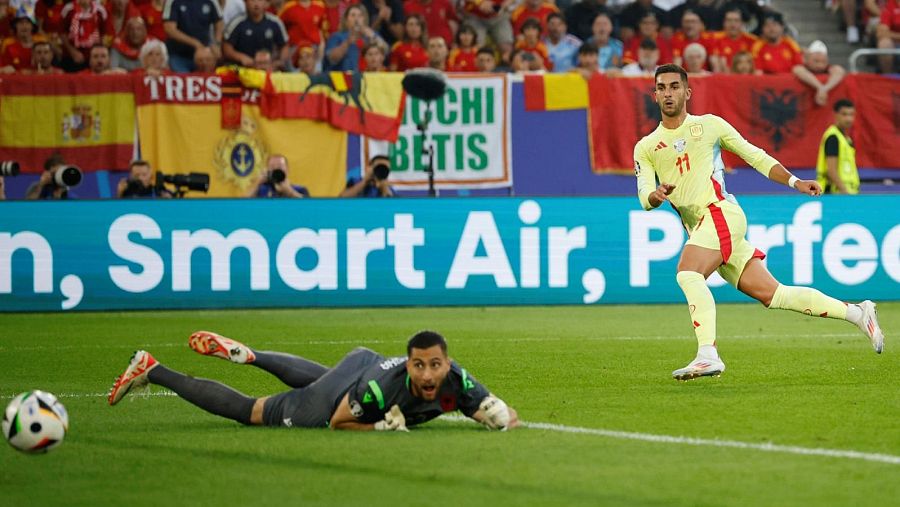 Gol de Ferran Torres ante Albania en la Eurocopa de fútbol 2024