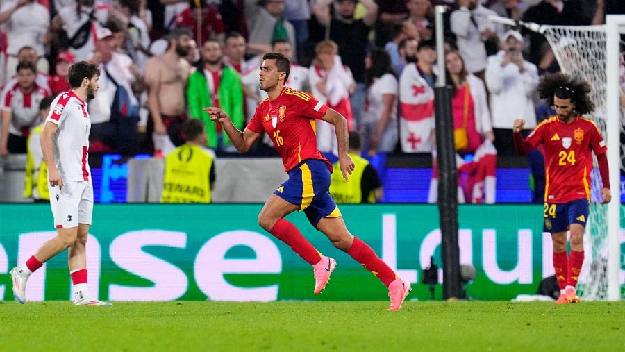 Gol de Rodrigo ante Georgia en los octavos de final de la Eurocopa de fútbol 2024