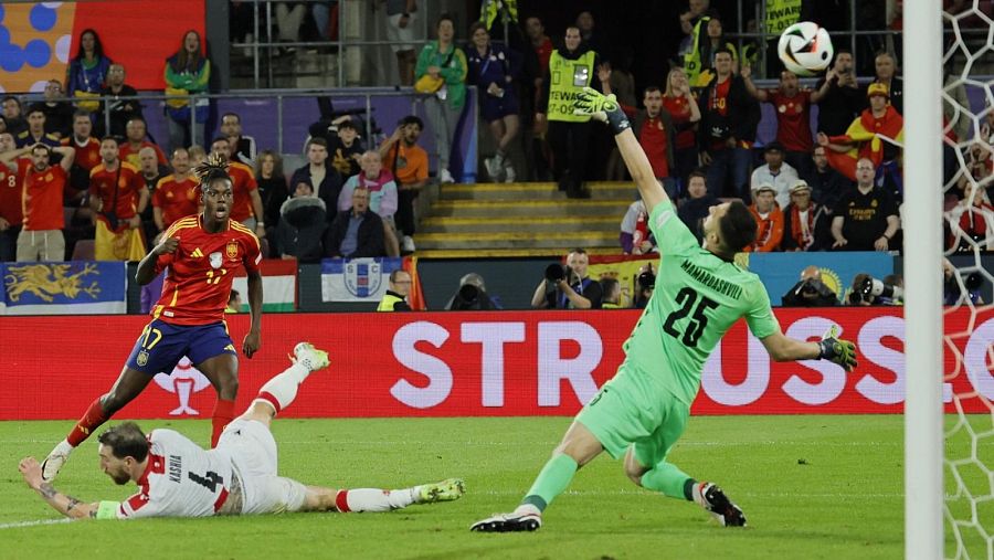 Gol de Nico Williams ante Georgia en los octavos de final de la Eurocopa de fútbol 2024