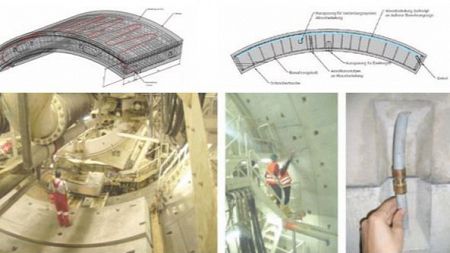 Construcción de un túnel con dovelas para el intercambio geotérmico en el Metro de Stuttgart.