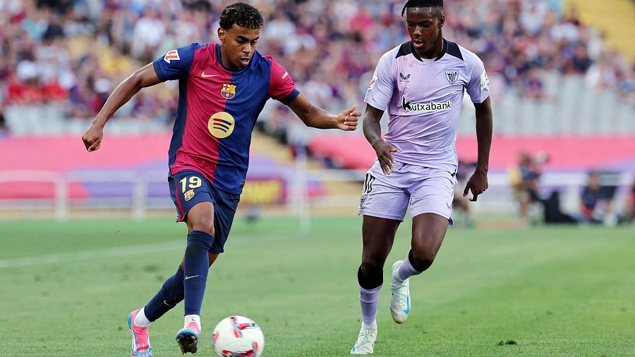 Barcelona - Athletic, en directo: Lamine Yamal y Nico Williams, hoy rivales en Montjuic.