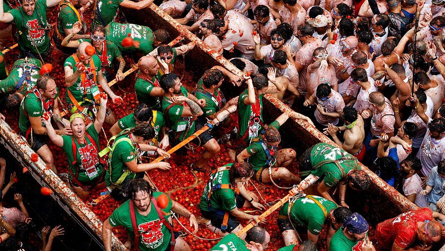 La tomatina 2024: Buñol se tiñe de rojo