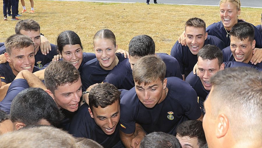 La princesa Leonor en una competición deportiva inter brigadas.