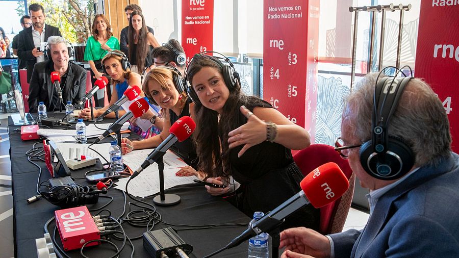 Programa de radio en directo, ofrecido ayer durante la presentación de la nueva programación de RNE