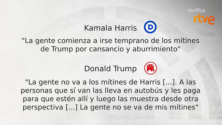 Kamala Harris afirmó que los asistentes se marchan de los mítines de Trump; el republicano sostuvo que no abandonan sus mítines