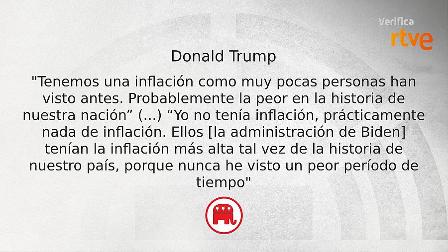 Donald Trumo afirmó que la inflación durante el mandato de Biden ha sido la peor de la historia