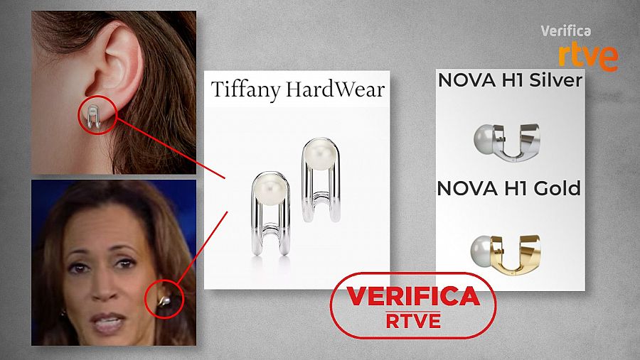 A la izquierda, pendientes a la venta en la web de Tiffany and Co; a la derecha, el dispositivo NOVA H1