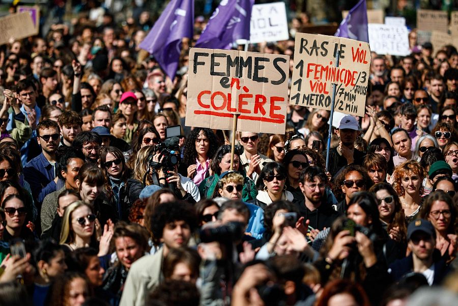 Cientos de personas se han manifestado en París en apoyo a Gisèle Pelicot y a todas las víctimas de la violencia sexual